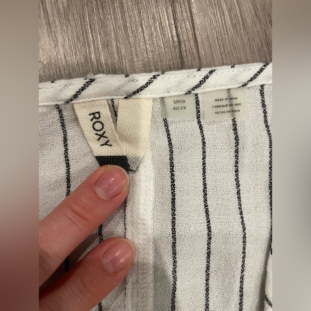 Roxy Pinstriped Wrap Skort Dress - image 3